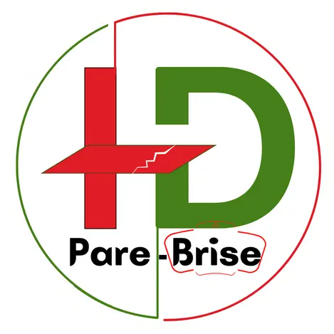 Logo HD Pare-brise vert et rouge